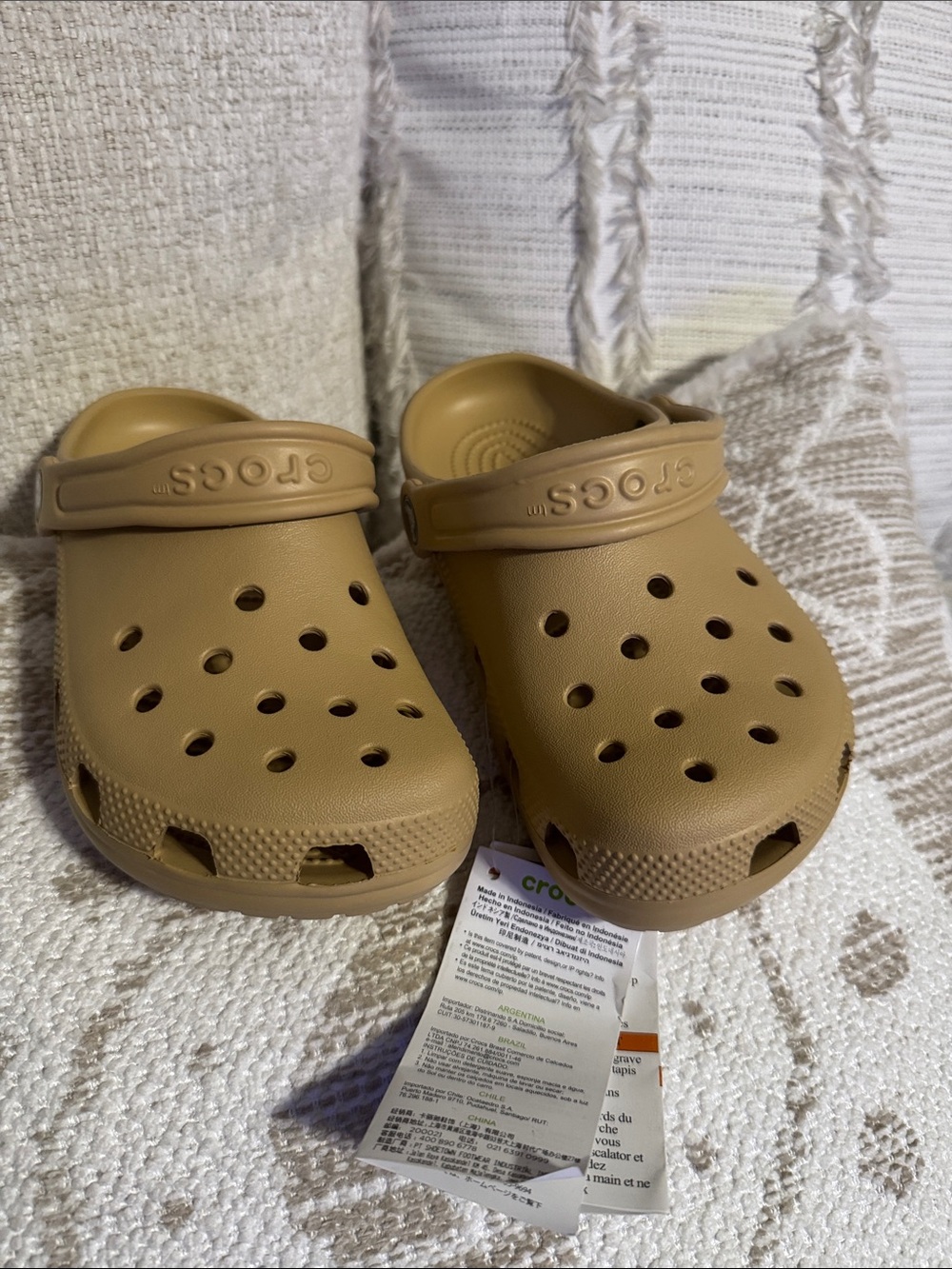 CROCS Kids Classic Clog in Tan